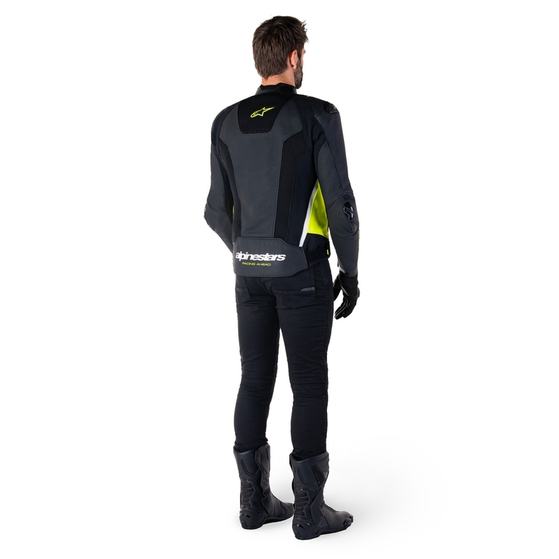 Alpinestars Missile 3 Airflow Black-Fluo Yellow-White ādas motocikla jaka