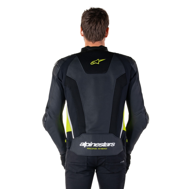 Alpinestars Missile 3 Airflow Black-Fluo Yellow-White ādas motocikla jaka
