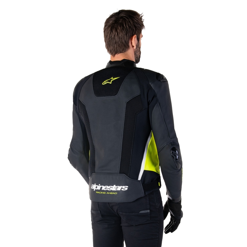 Alpinestars Missile 3 Airflow Black-Fluo Yellow-White ādas motocikla jaka