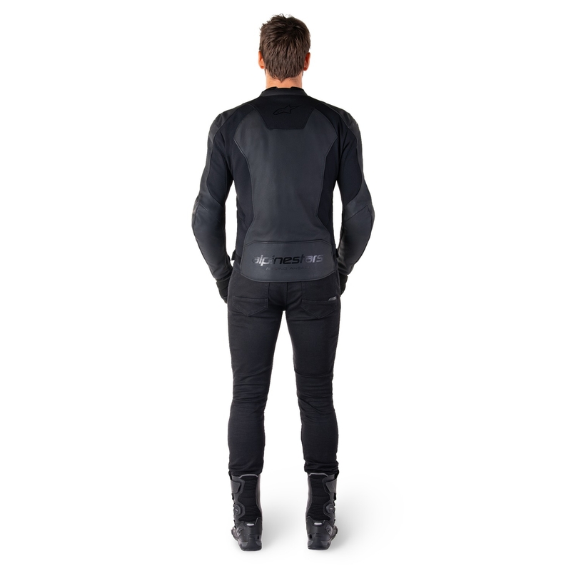 Alpinestars Faster 3 Black ādas motocikla jaka