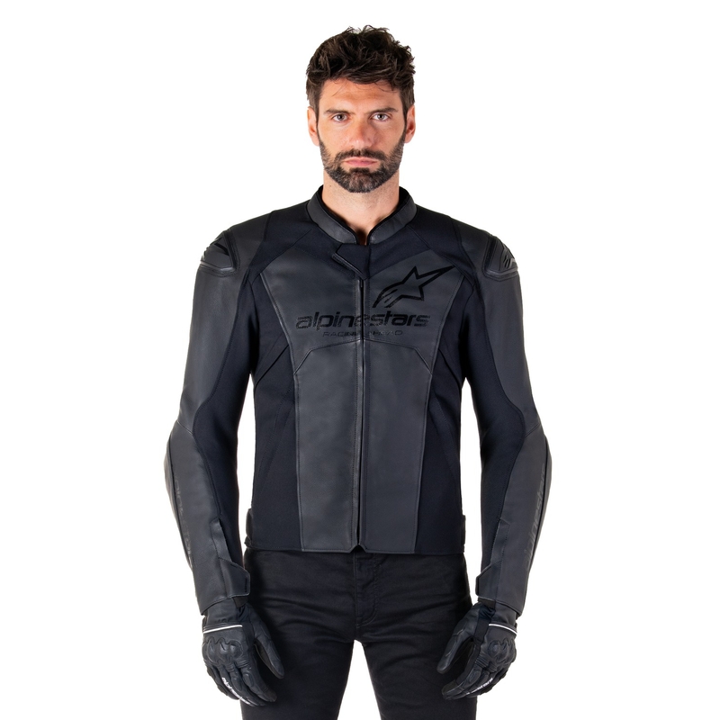 Alpinestars Faster 3 Black ādas motocikla jaka