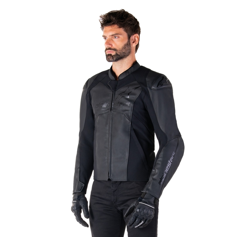 Alpinestars Faster 3 Black ādas motocikla jaka