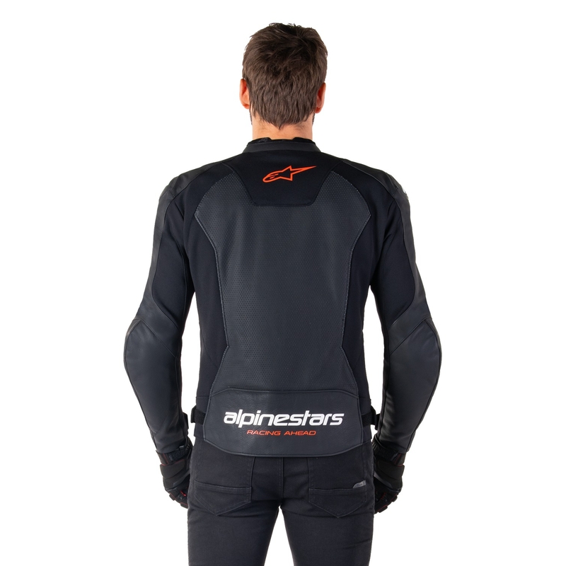 Alpinestars Faster 3 Airflow Black-Fluo Red ādas motocikla jaka