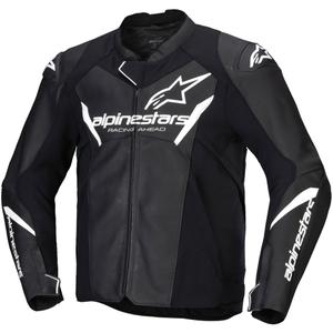 Alpinestars Faster 3 melnā un baltā ādas motocikla jaka