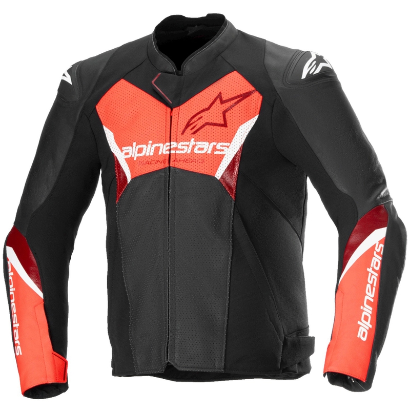 Alpinestars Faster 3 Airflow Black-Fluo Red ādas motocikla jaka