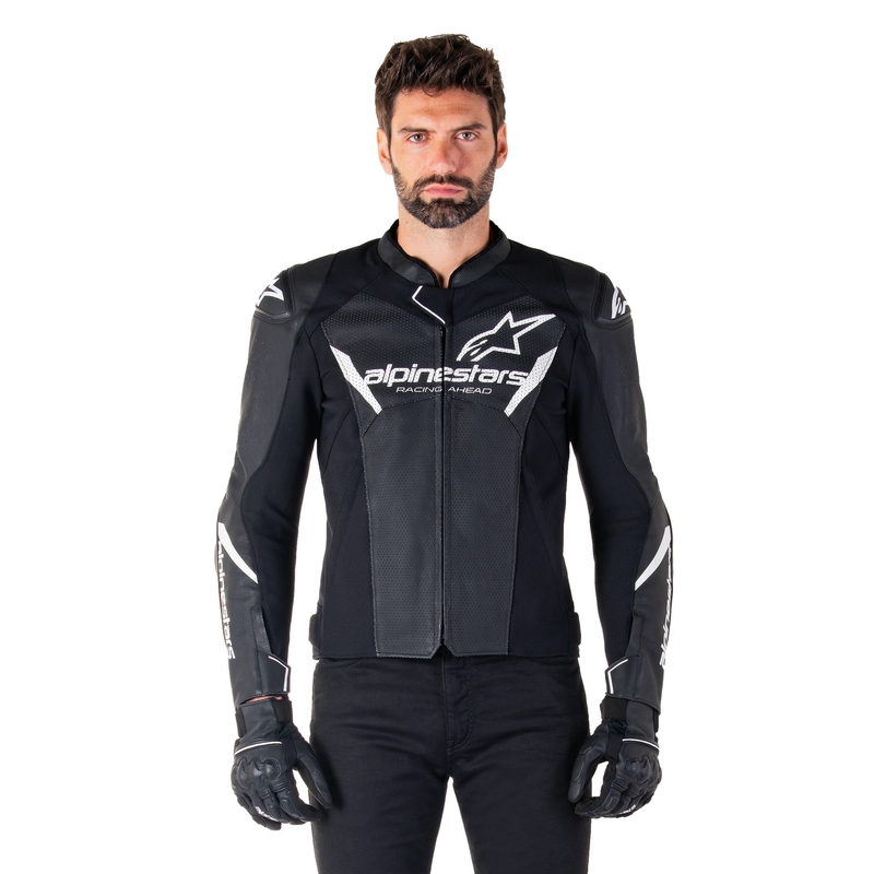 Alpinestars Faster 3 Airflow Black and White ādas motocikla jaka