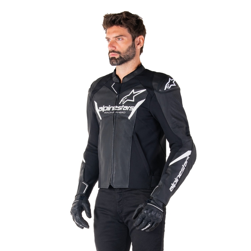 Alpinestars Faster 3 Airflow Black and White ādas motocikla jaka