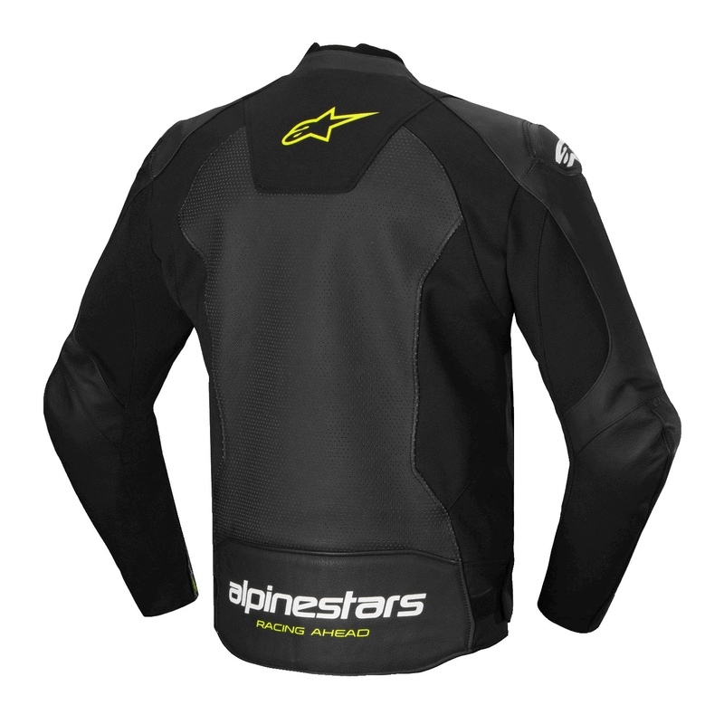 Alpinestars Faster 3 Airflow Black-White-Fluo Yellow ādas motocikla jaka