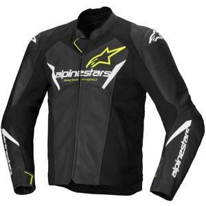 Alpinestars Faster 3 Airflow Black-White-Fluo Yellow ādas motocikla jaka
