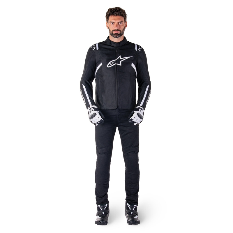 Alpinestars T-SPS 2 ūdensnecaurlaidīga melnbalta motocikla jaka