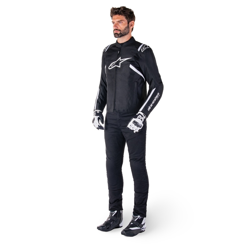 Alpinestars T-SPS 2 ūdensnecaurlaidīga melnbalta motocikla jaka