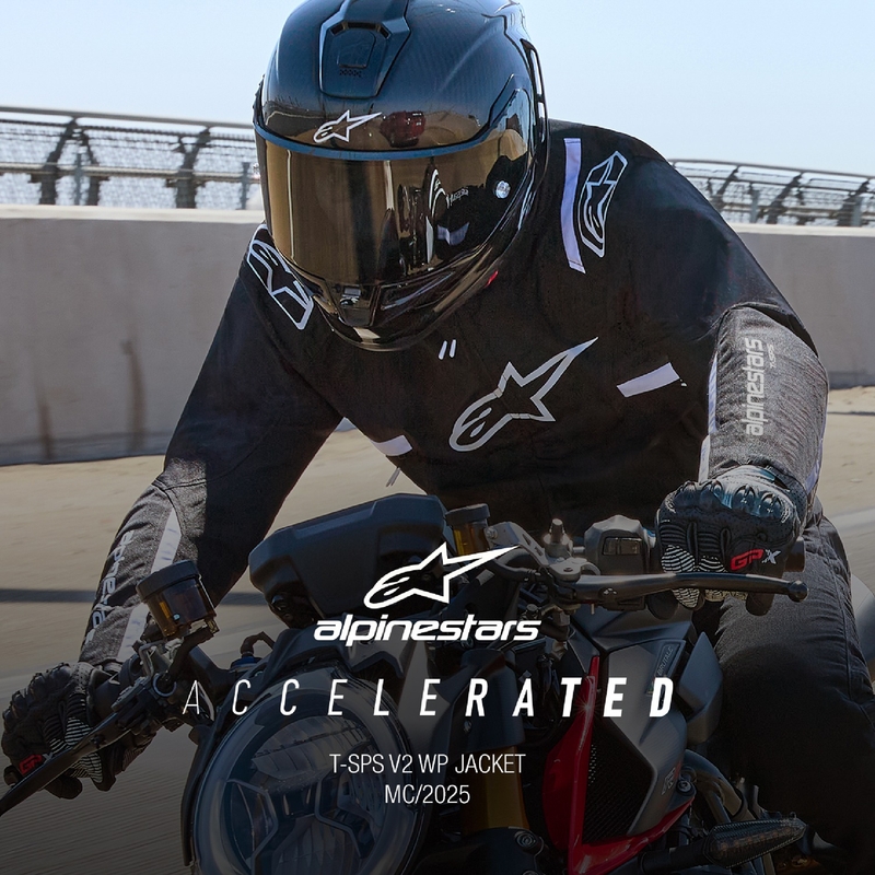 Alpinestars T-SPS 2 ūdensnecaurlaidīga melnbalta motocikla jaka