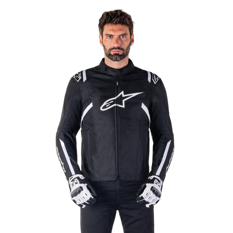 Alpinestars T-SPS 2 ūdensnecaurlaidīga melnbalta motocikla jaka