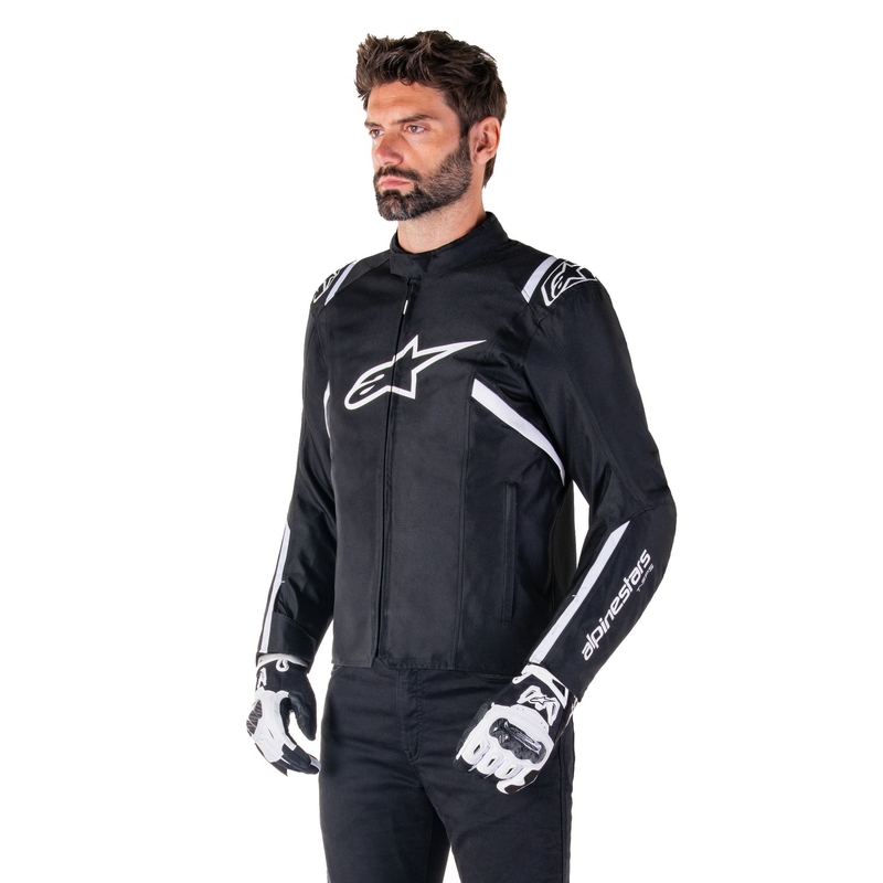 Alpinestars T-SPS 2 ūdensnecaurlaidīga melnbalta motocikla jaka