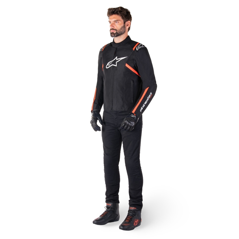 Alpinestars T-SPS 2 ūdensnecaurlaidīga melns-balts-fluo sarkans motocikla jaka