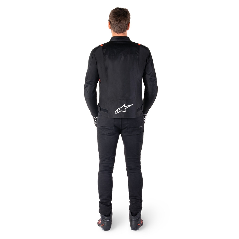 Alpinestars T-SPS 2 ūdensnecaurlaidīga melns-balts-fluo sarkans motocikla jaka