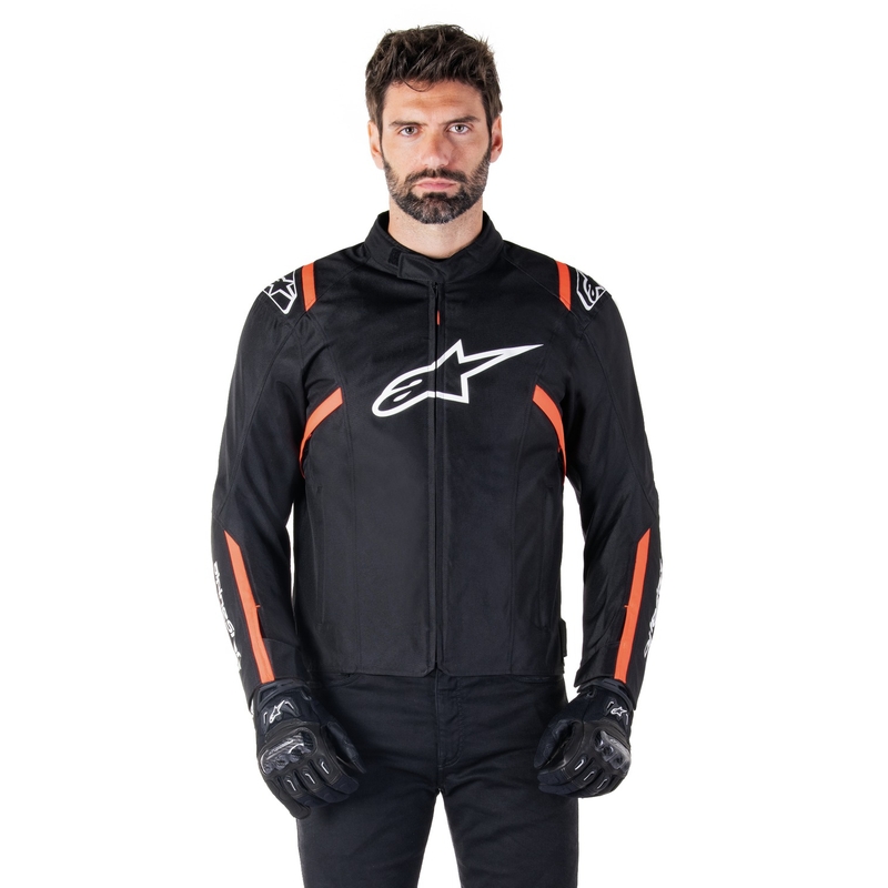 Alpinestars T-SPS 2 ūdensnecaurlaidīga melns-balts-fluo sarkans motocikla jaka
