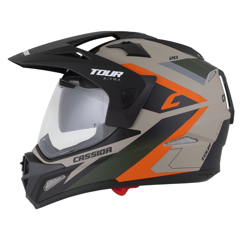 Enduro ķivere Cassida Tour 2.0 X-tra matēta smilšu-oranžu-zaļa-melna