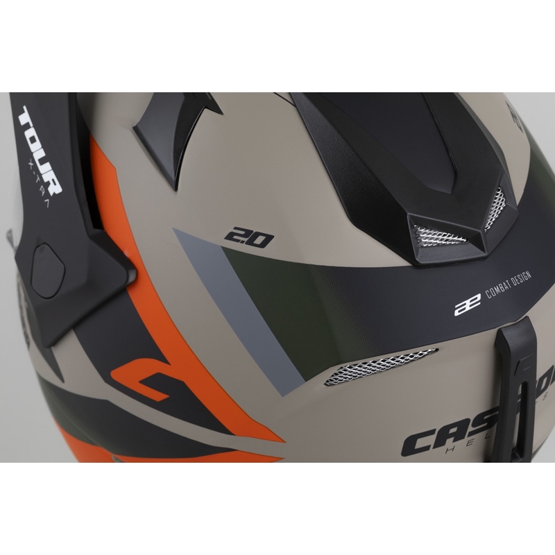 Enduro ķivere Cassida Tour 2.0 X-tra matēta smilšu-oranžu-zaļa-melna