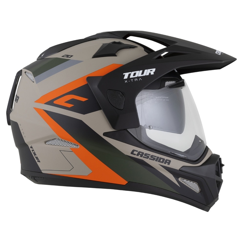 Enduro ķivere Cassida Tour 2.0 X-tra matēta smilšu-oranžu-zaļa-melna