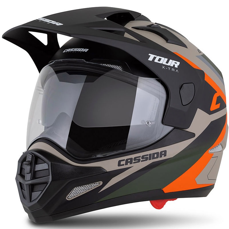 Enduro ķivere Cassida Tour 2.0 X-tra matēta smilšu-oranžu-zaļa-melna