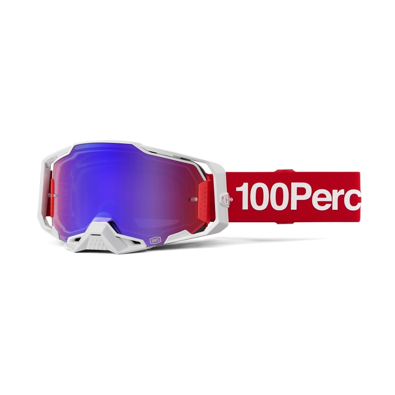 Motokrosa brilles 100% ARMEGA Corbin sarkanas ar zilu pleksi