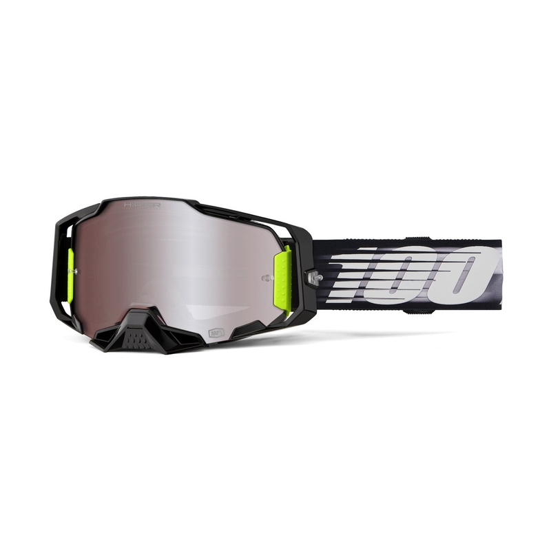 Motokrosa brilles 100% ARMEGA Lightspeed ar sudraba HIPER pleksi