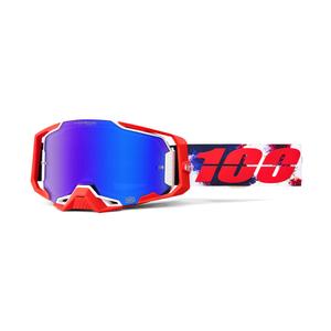 Motokrosa brilles 100% ARMEGA Morpho ar zilu HIPER pleksi