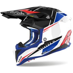 Motokrosa ķivere Airoh Aviator 3.0 Push blue-red