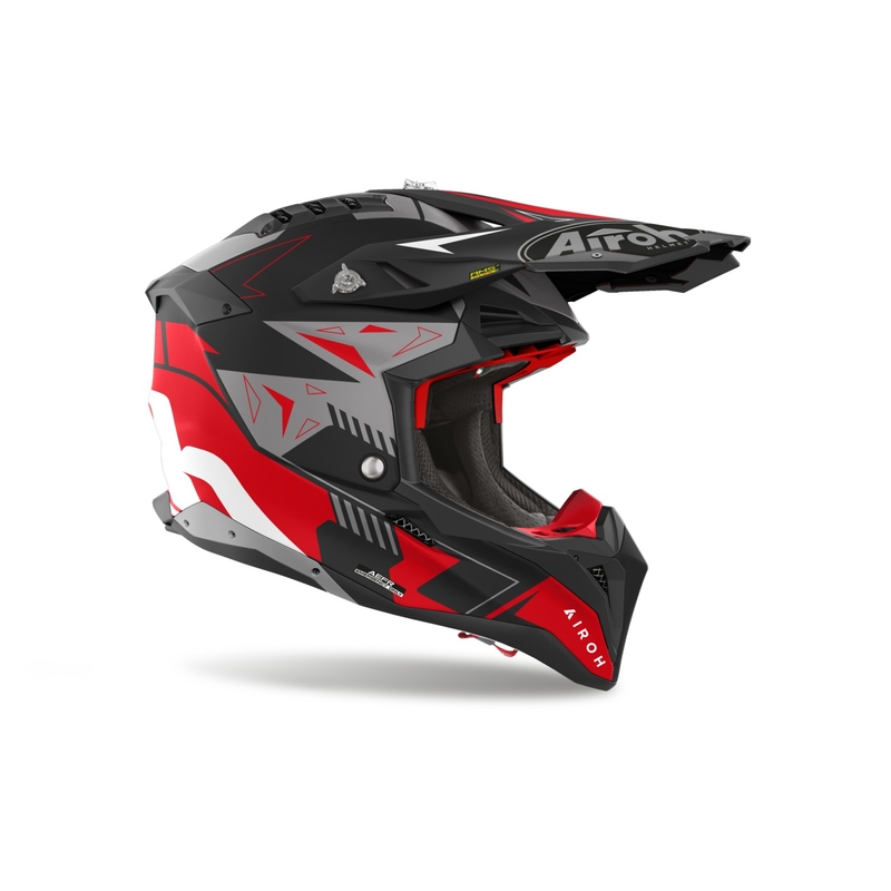 Motokrosa ķivere Airoh Aviator 3 Spin sarkana matēta