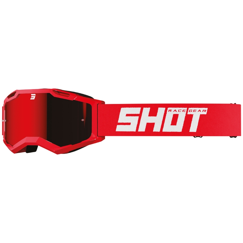 Motokrosa brilles Shot Assault 2.0 Solid red ar iridija pleksi