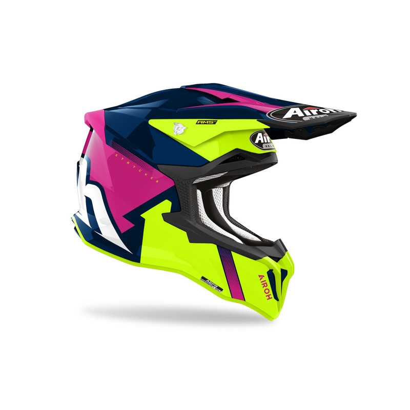 Motokrosová helma Airoh Strycker Blazer modro-růžová výprodej