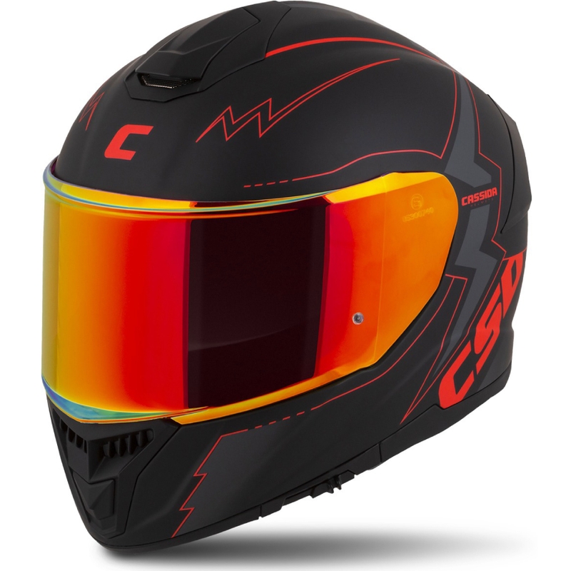 Cassida Integral GT 2.1 Flash Black-Red-Grey motociklu ķivere
