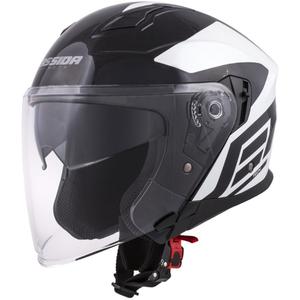 Cassida Jet Tech Corso Open motociklu ķivere melnā un baltā krāsā