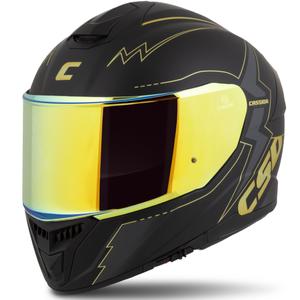 Cassida Integral GT 2.1 Flash melna-zelta-pelēka motocikla ķivere