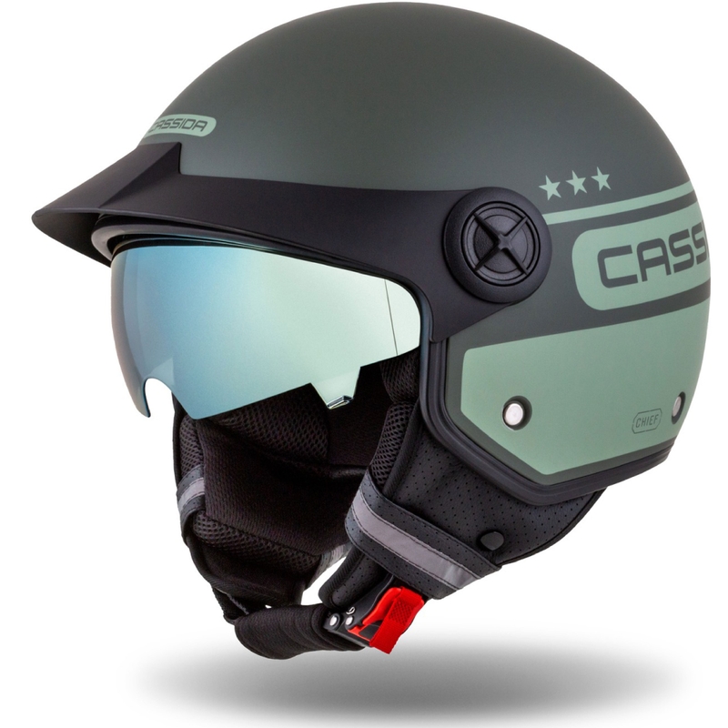 Cassida Handy Plus Chief atvērtā motocikla ķivere zaļa