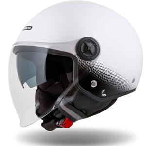 Cassida Handy Plus atvērtā motociklista ķivere balta-melna