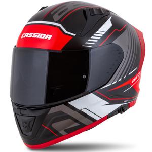 Cassida Aero Drome melni-arkani-balti-pelēka integrālā motocikla ķivere