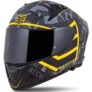 Integrālā moto ķivere Cassida Aero camo pelēk-melnā-fluo dzeltena