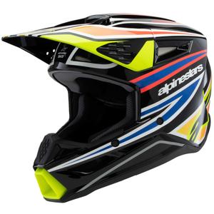 Alpinestars S-M3 WURX bērnu motokrosa ķivere melns-fluo dzeltens-zils-sarkans