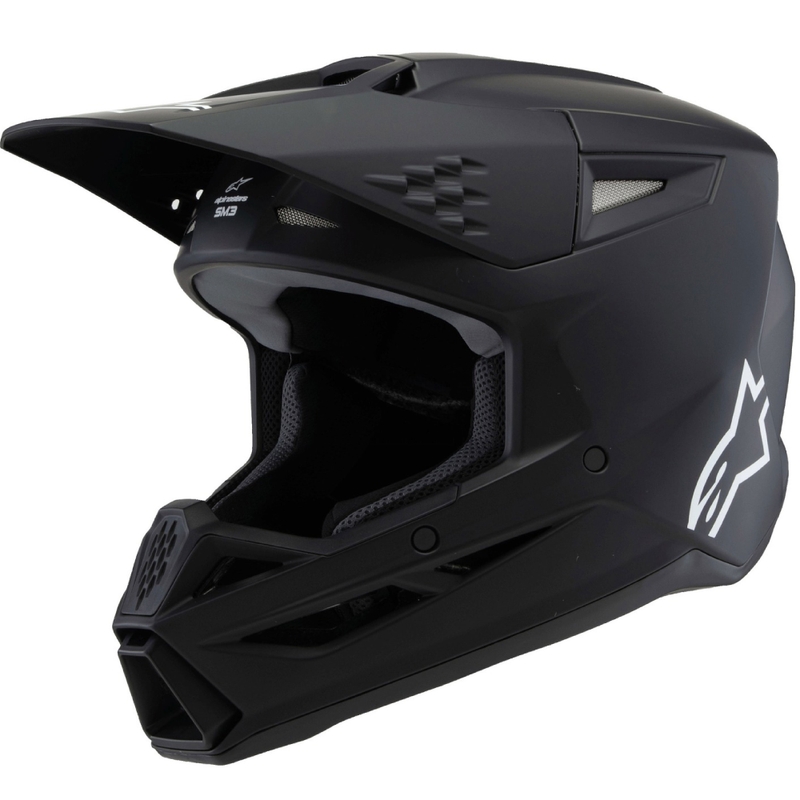 Alpinestars S-M3 Solid Black Matte bērnu motokrosa ķivere