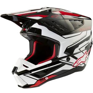 Alpinestars S-M5 Action 2 Black-White-Fluo Red motokrosa ķivere