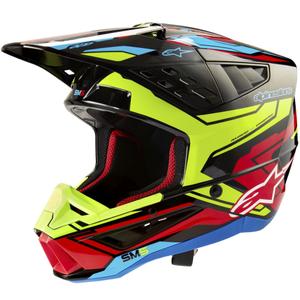 Alpinestars S-M5 Action 2 fluo dzeltena-fluo sarkana motokrosa ķivere