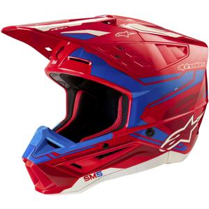 Alpinestars S-M5 Action 2 fluo sarkanzila motokrosa ķivere