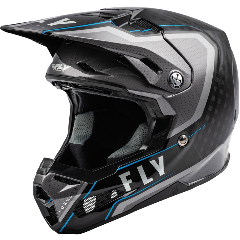 Motokrosa ķivere FLY Racing Formula Axon melna-pelēka-zila