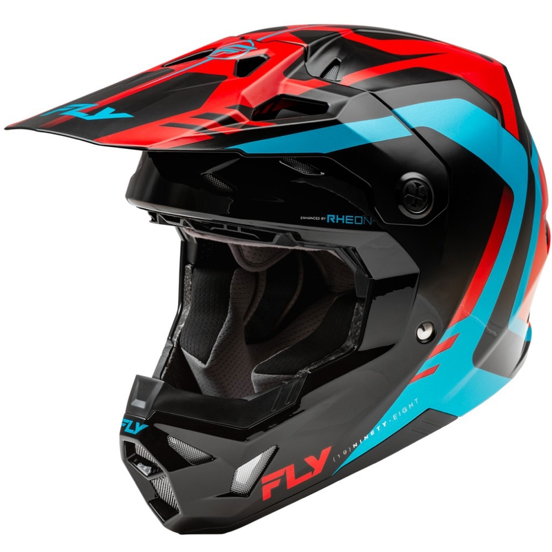 Motokrosa ķivere FLY Racing Formula CP sarkanā-melnā-zilā krāsā