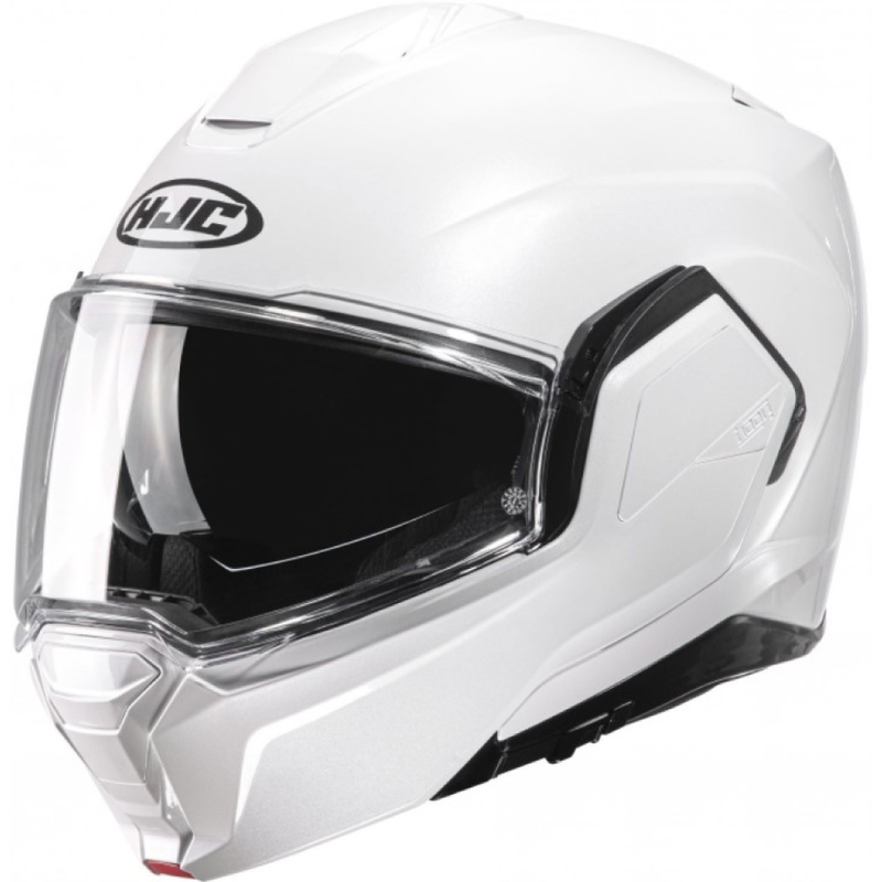 HJC I100 Solid perlamutra balta flip-up motocikla ķivere