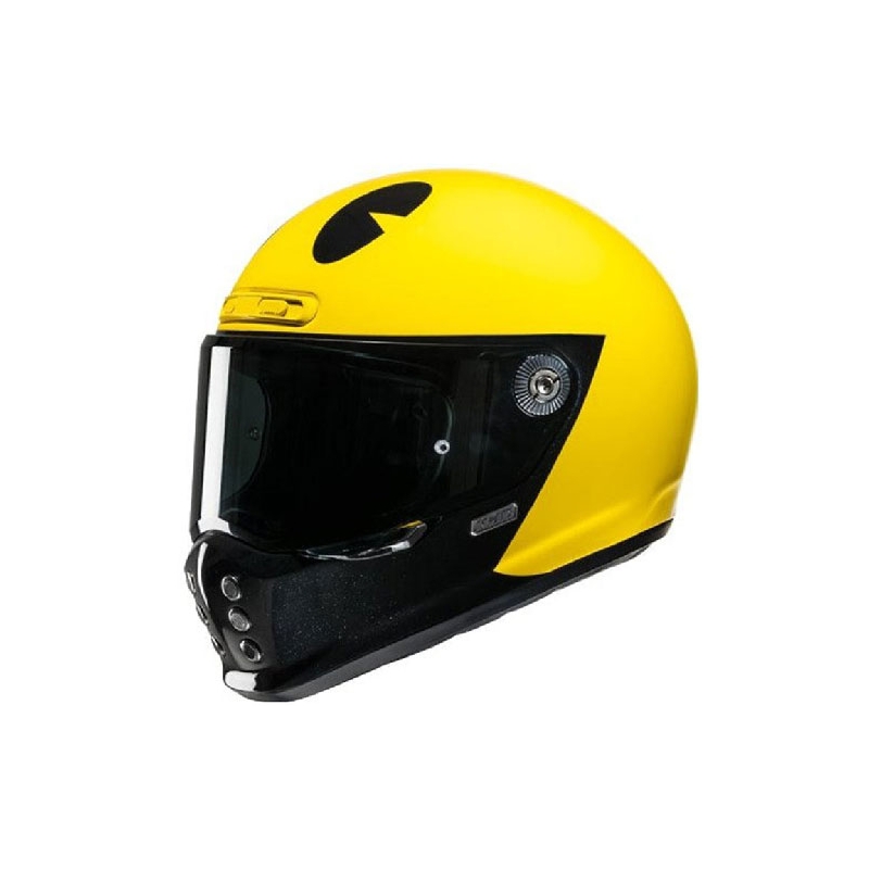 Integrēta motocikla ķivere HJC V10 Pac-man Bandai Namco dzeltena