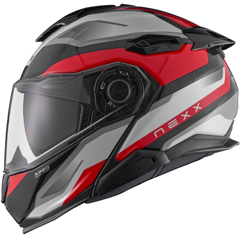 Nexx X.Lifetour PRO Mile moto ķivere sarkanbaltsarkana un balta