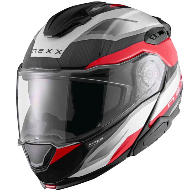 Nexx X.Lifetour PRO Mile moto ķivere sarkanbaltsarkana un balta